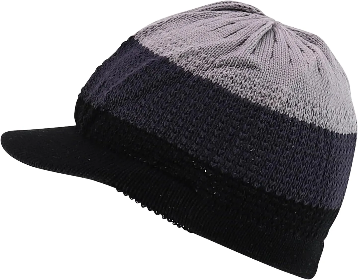 100% Cotton Rasta Knit Beanie Visor