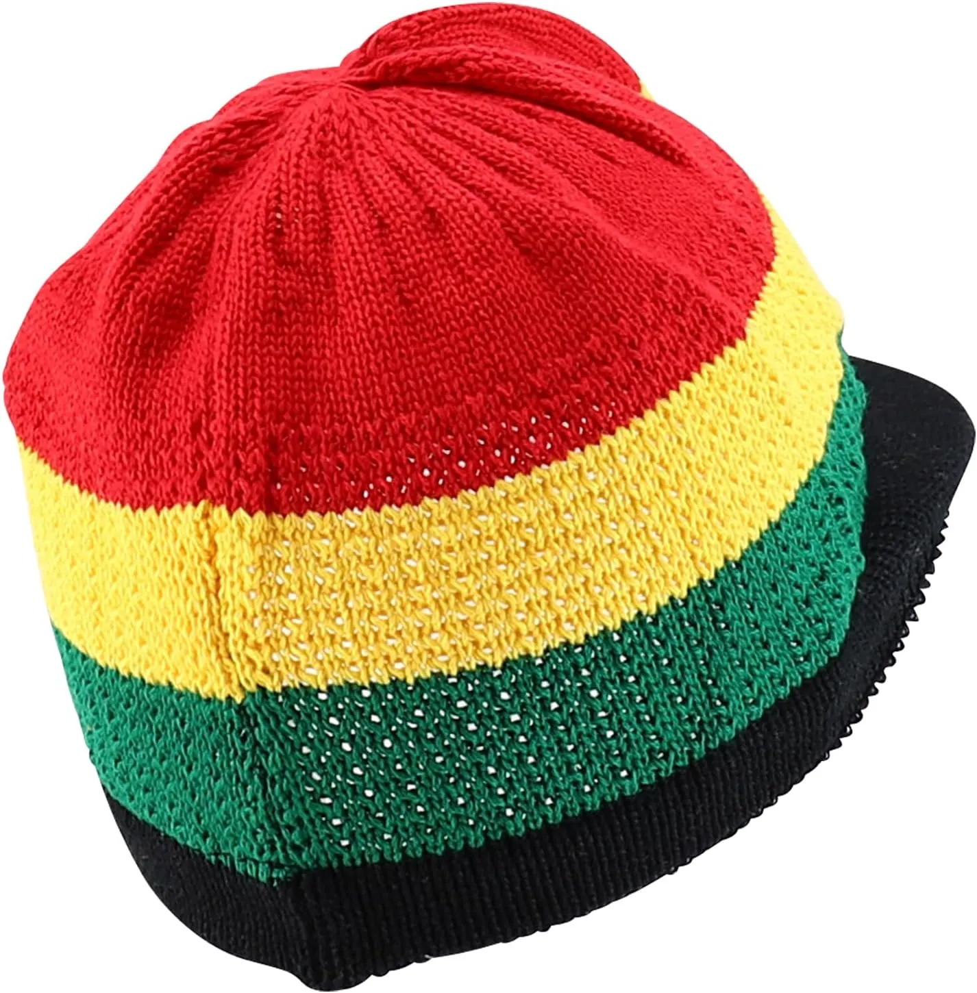 100% Cotton Rasta Knit Beanie Visor