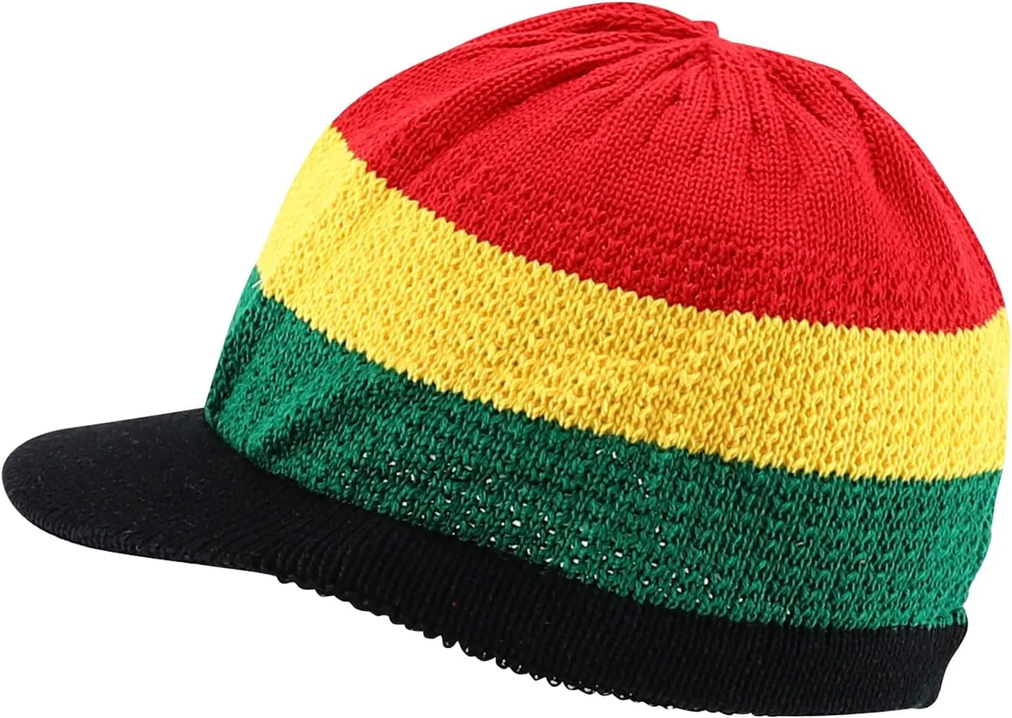 100% Cotton Rasta Knit Beanie Visor