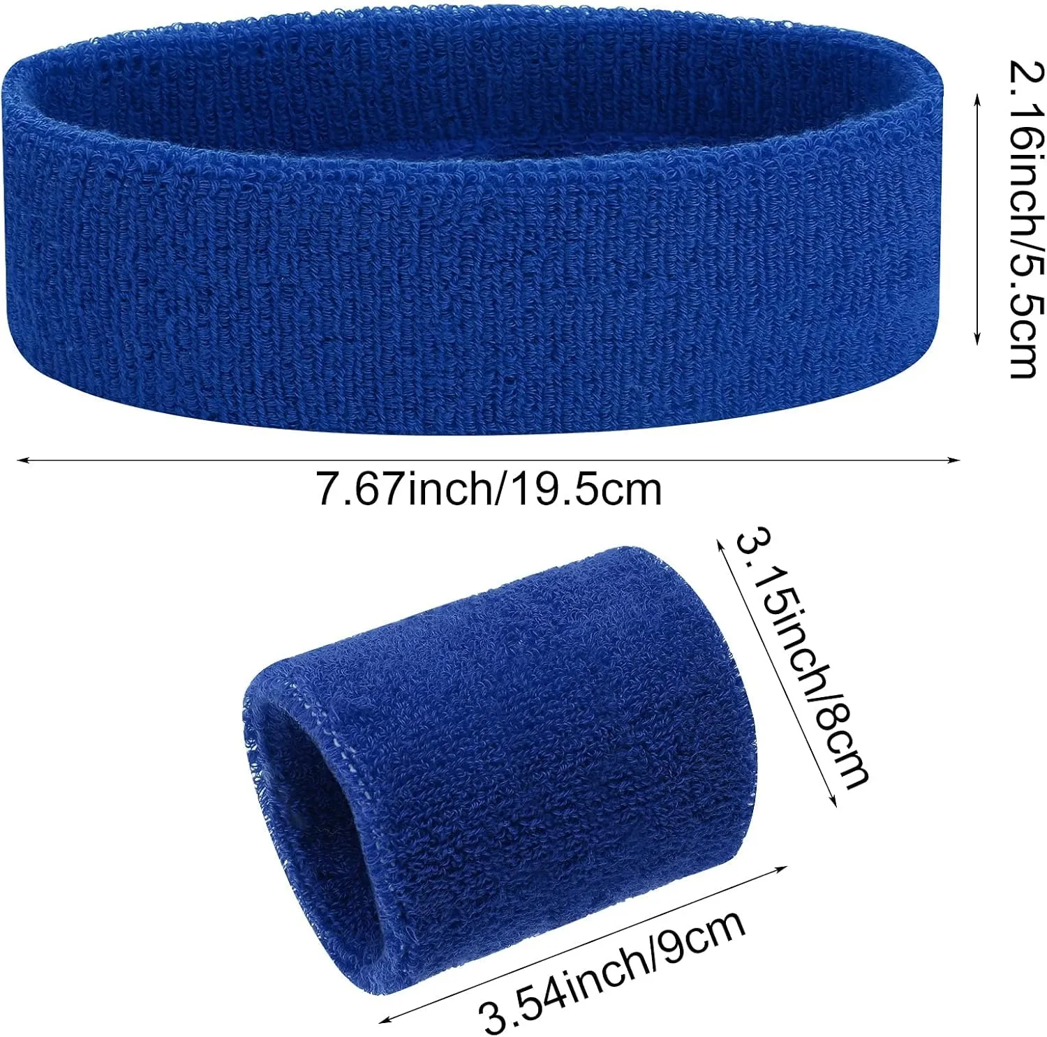 6pcs Headband Wristband Set, Including 2pcs Sports Headband and 4pcs Wristband Sports Band Colorful Striped Sweatband for Men and Women Basketball Soccer Yoga Badminton Tennis Volleyball Golf