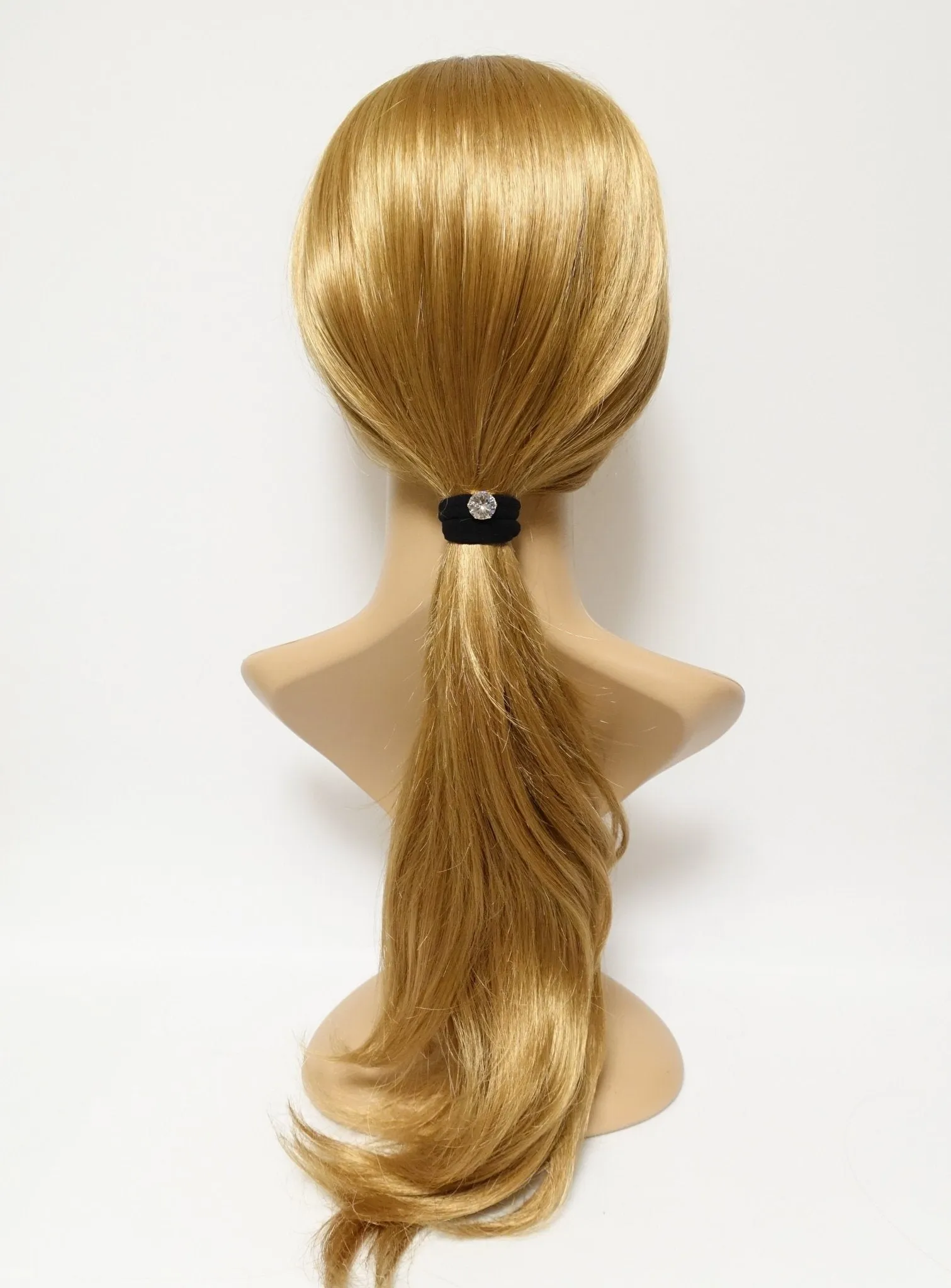 A Set of Glass Rhinestone Decorated Hair Elastic Ponytail Holders Women Hair Accessory