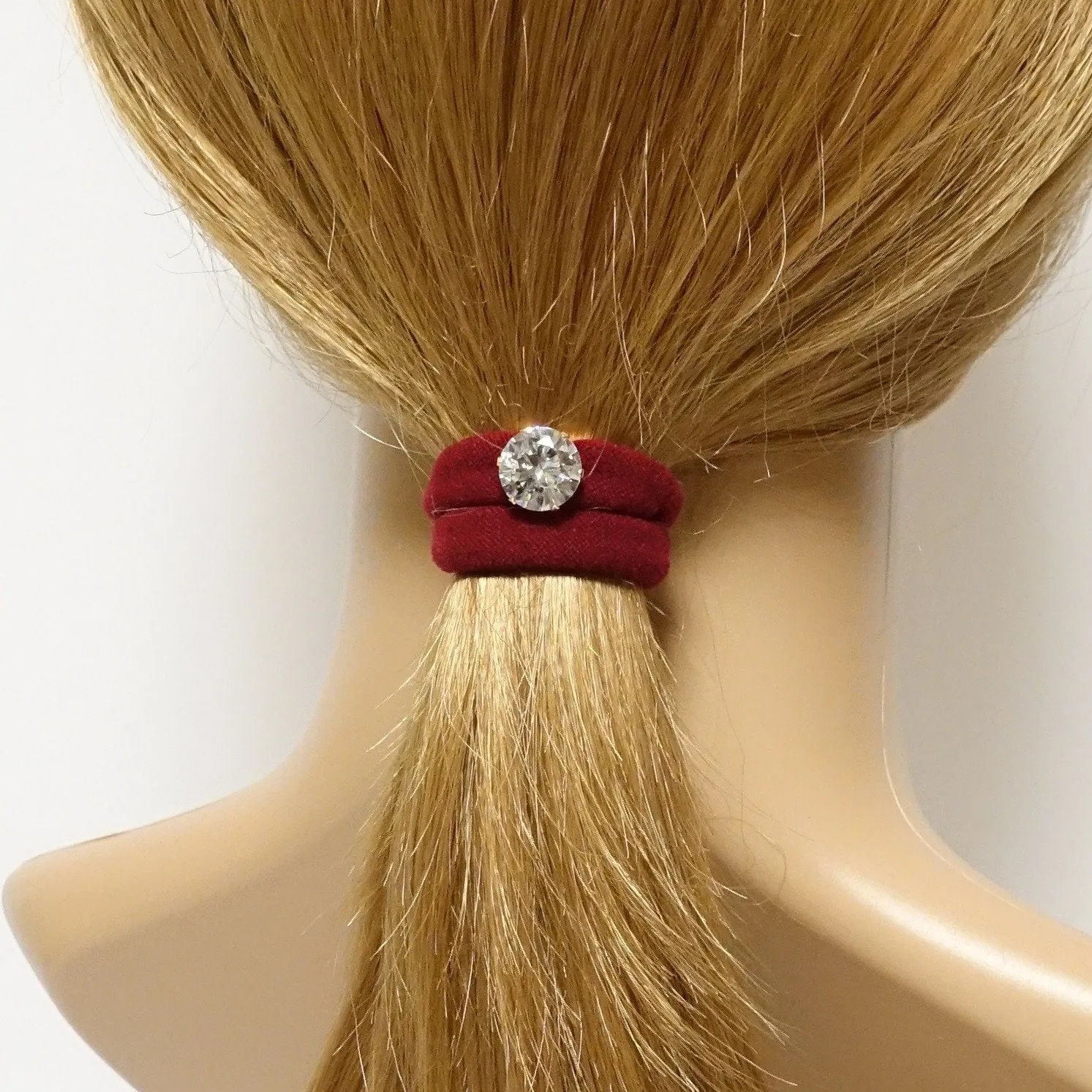 A Set of Glass Rhinestone Decorated Hair Elastic Ponytail Holders Women Hair Accessory