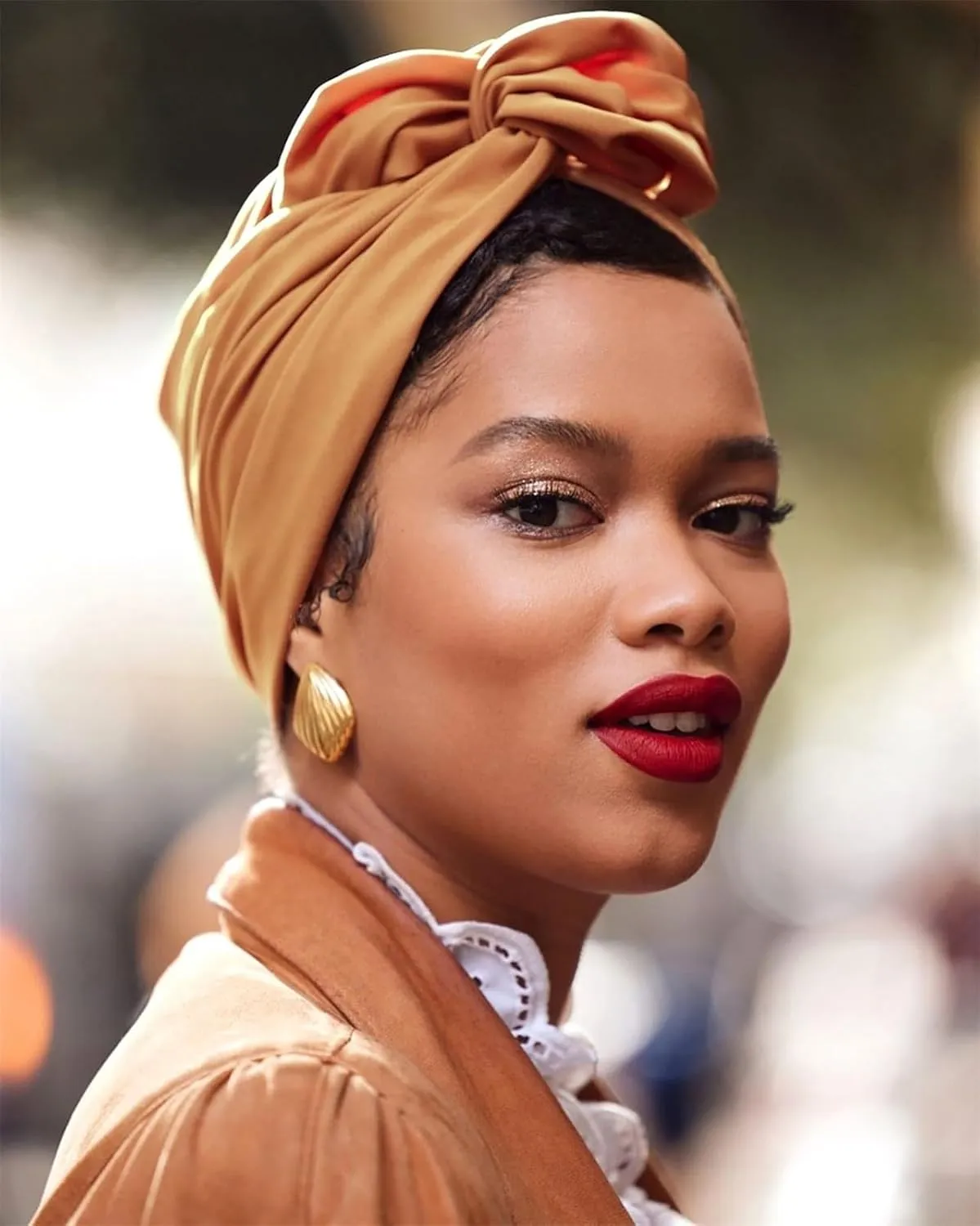 African Turban Beanie Hat Bowknot Headwrap Pre- tied Stretchy Daily Prom Headwraps for Women