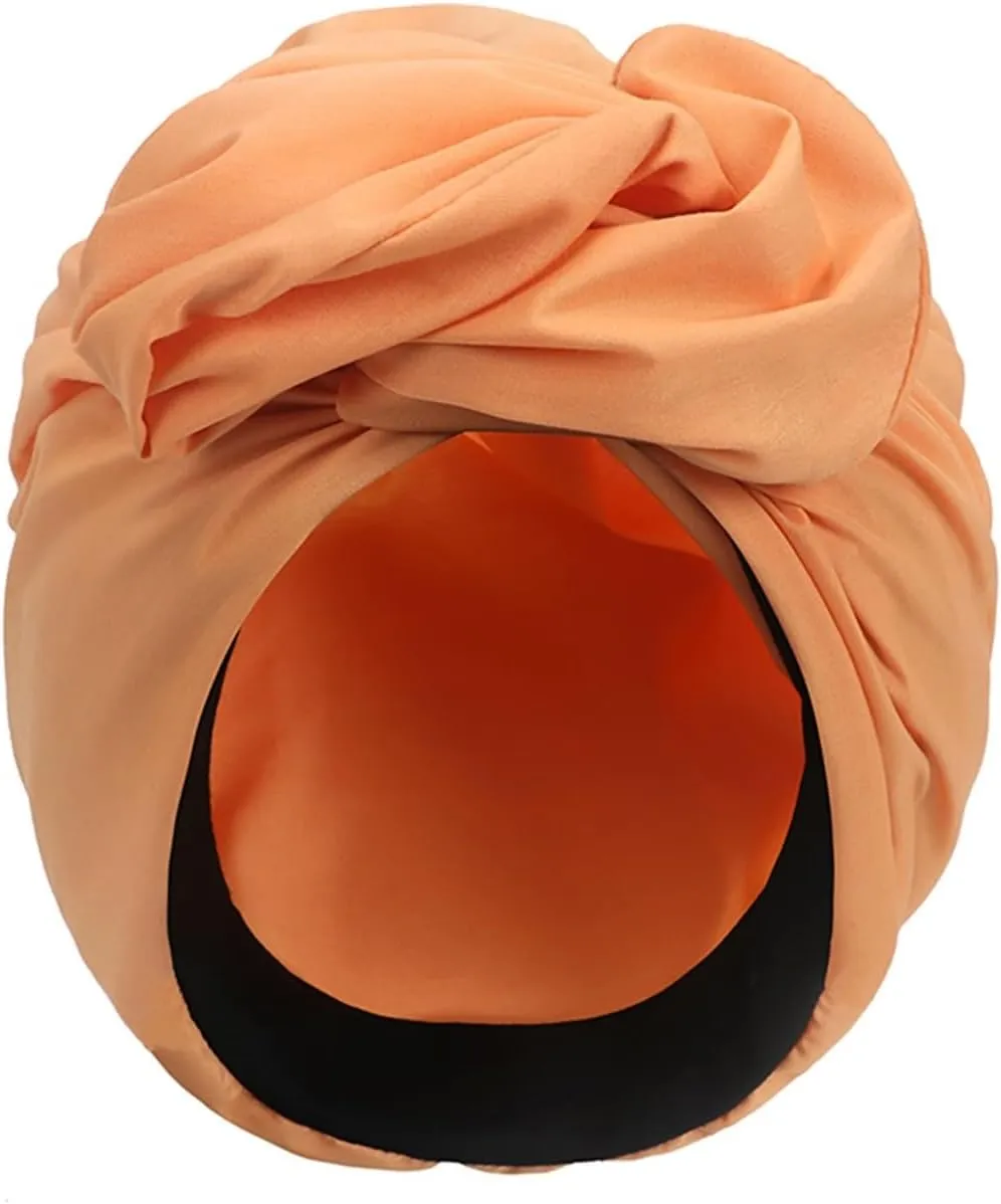 African Turban Beanie Hat Bowknot Headwrap Pre- tied Stretchy Daily Prom Headwraps for Women