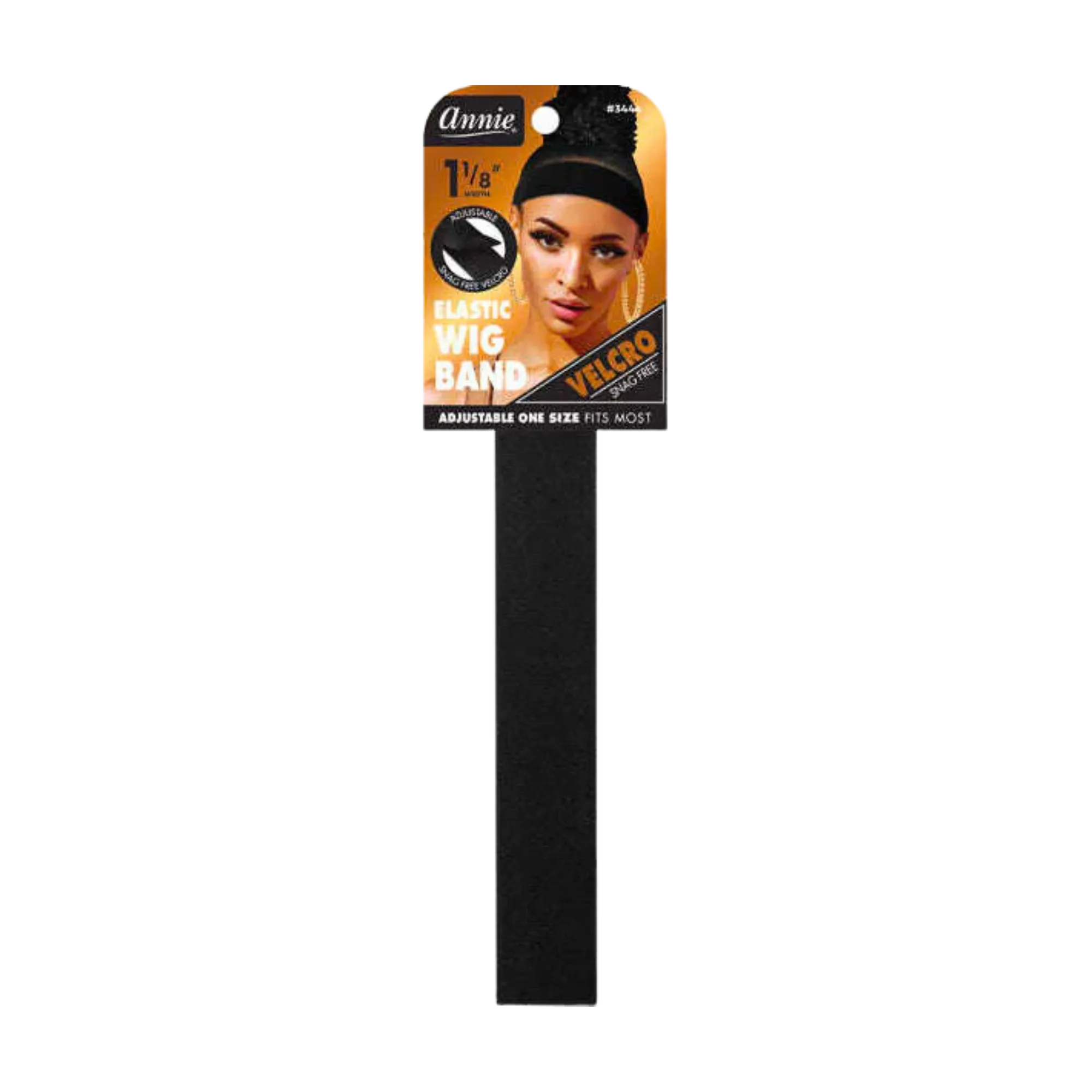 Annie Velcro Wig Band 3cm Black