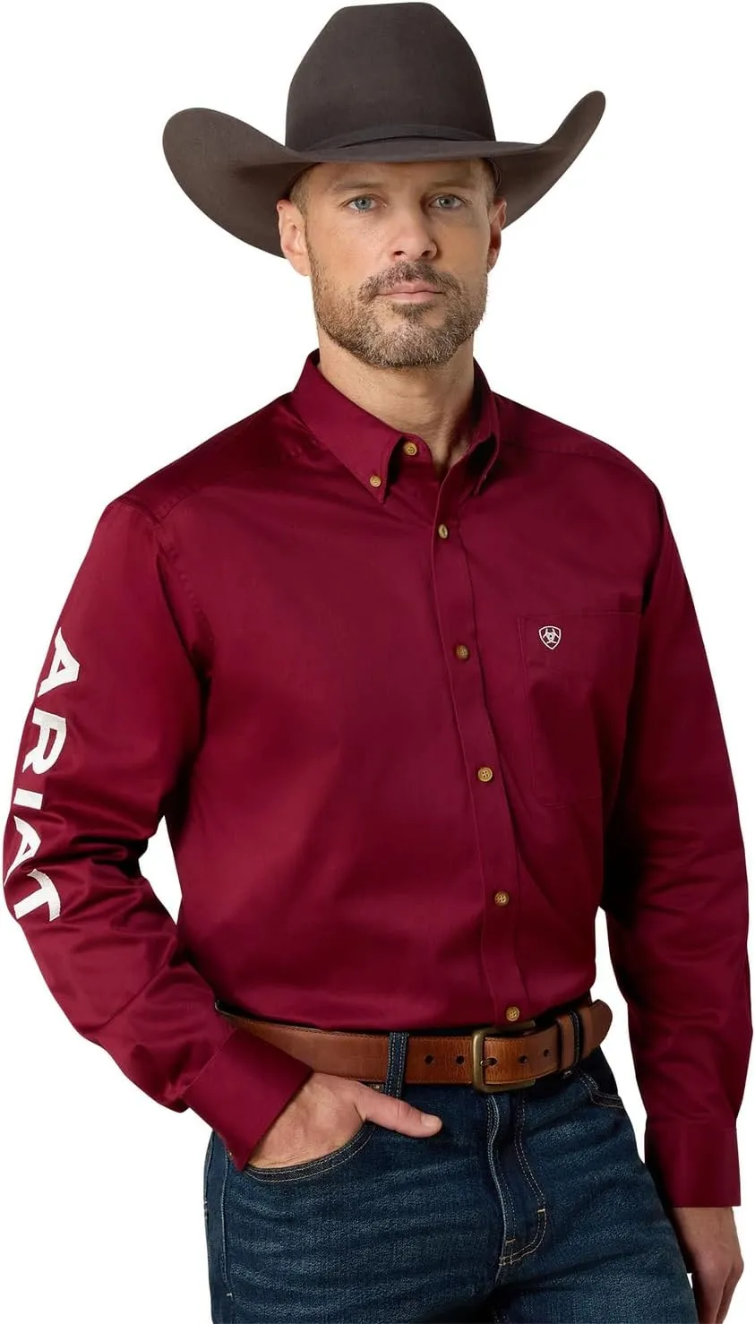 Ariat Men's Big and Tall Team Logo Long Sleeve Twill Shirt