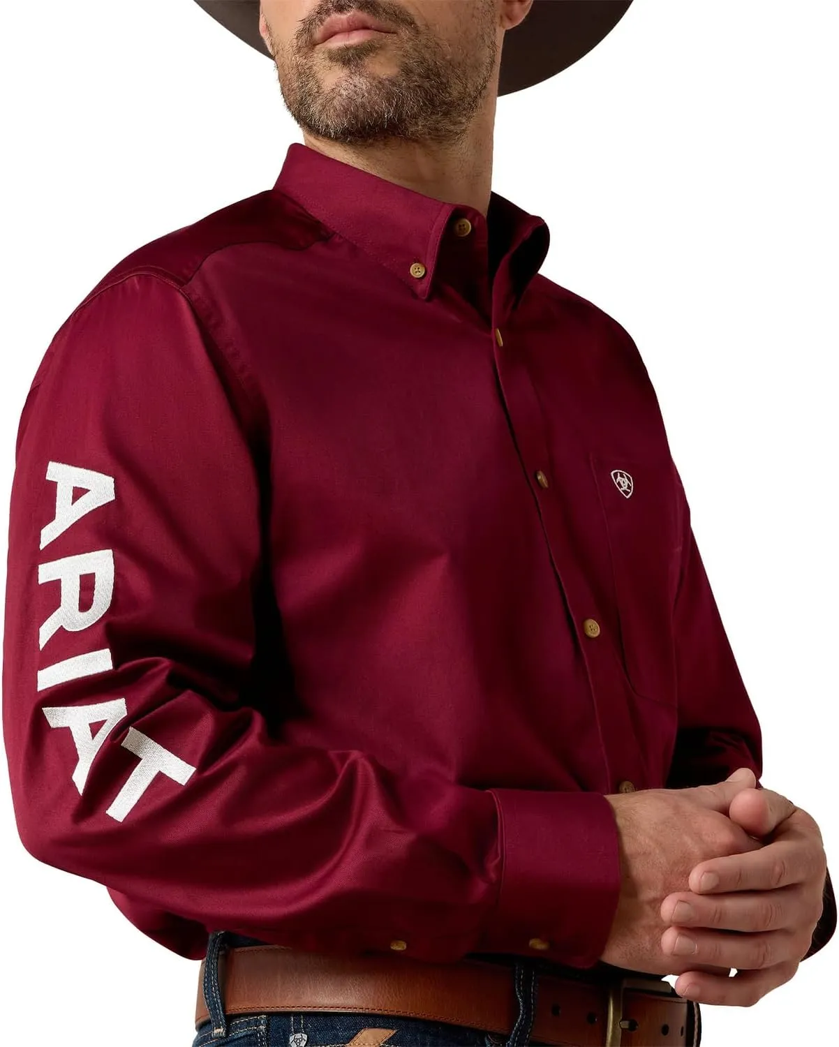 Ariat Men's Big and Tall Team Logo Long Sleeve Twill Shirt