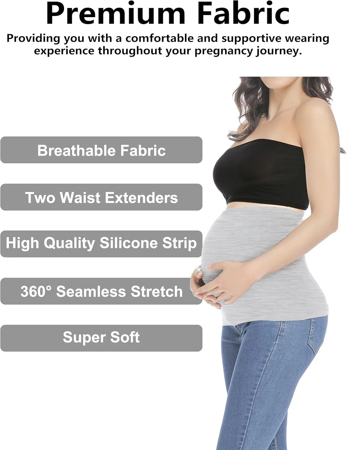 Belly Bands for Pregnant Women Maternity Band for Pants Postpartum Belly Band Pregnancy Band for Jeans