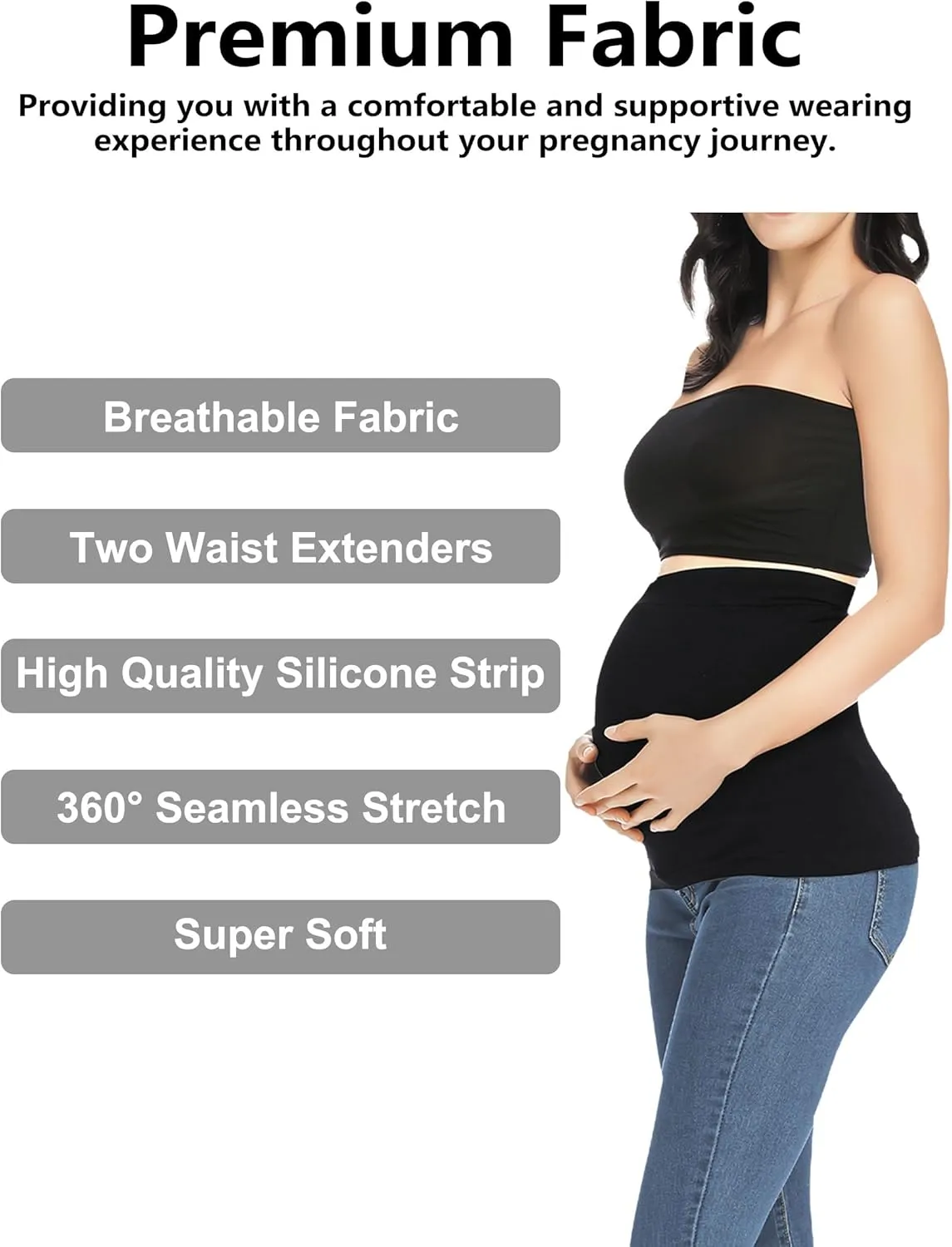 Belly Bands for Pregnant Women Maternity Band for Pants Postpartum Belly Band Pregnancy Band for Jeans