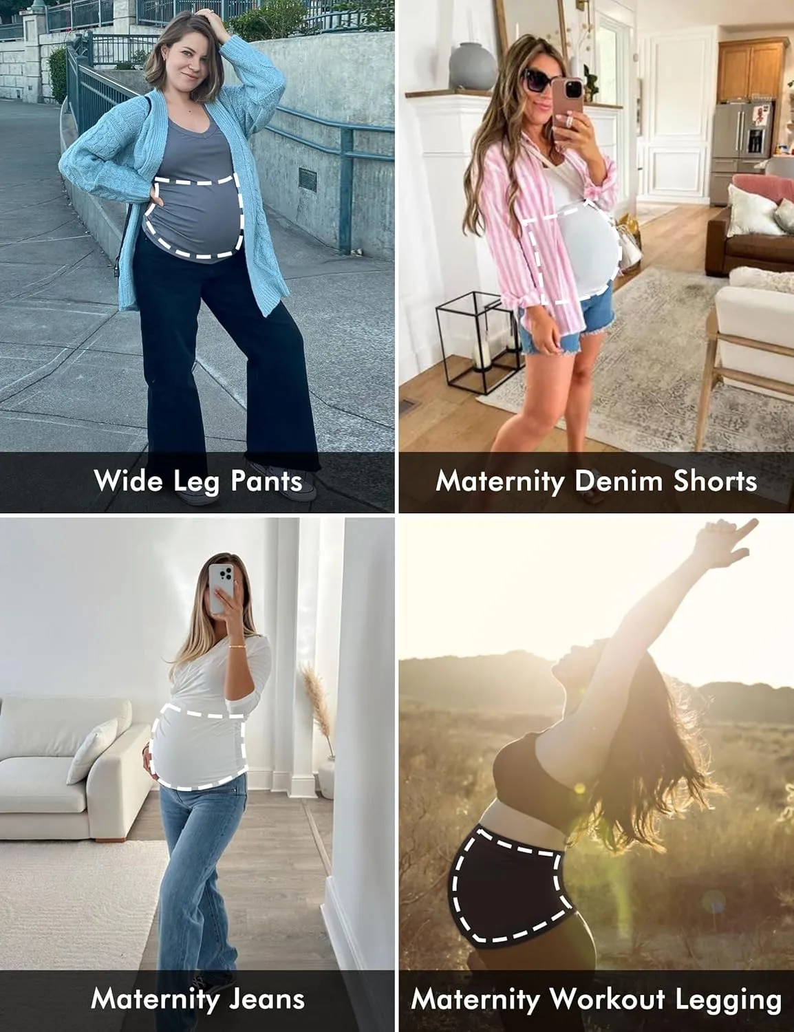 Belly Bands for Pregnant Women Maternity Band for Pants Postpartum Belly Band Pregnancy Band for Jeans