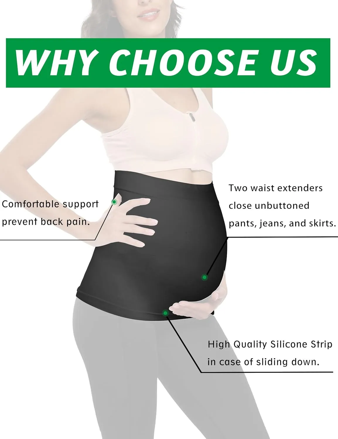 Belly Bands for Pregnant Women Maternity Band for Pants Postpartum Belly Band Pregnancy Band for Jeans