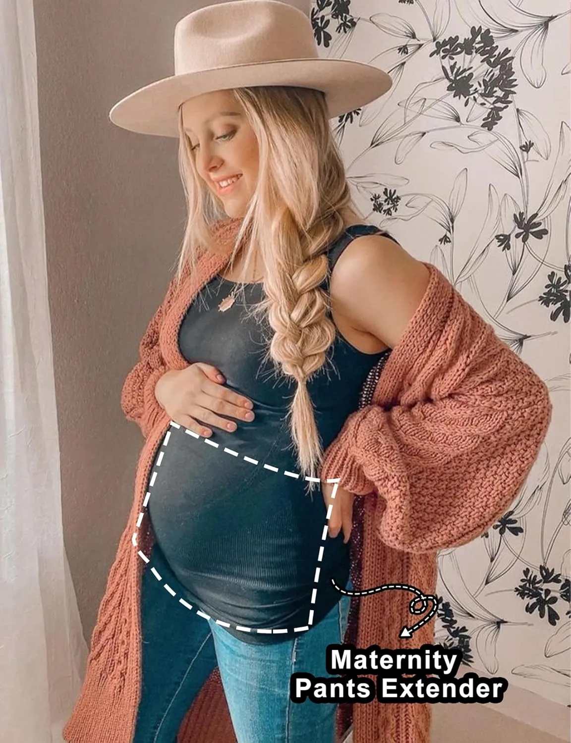 Belly Bands for Pregnant Women Maternity Band for Pants Postpartum Belly Band Pregnancy Band for Jeans