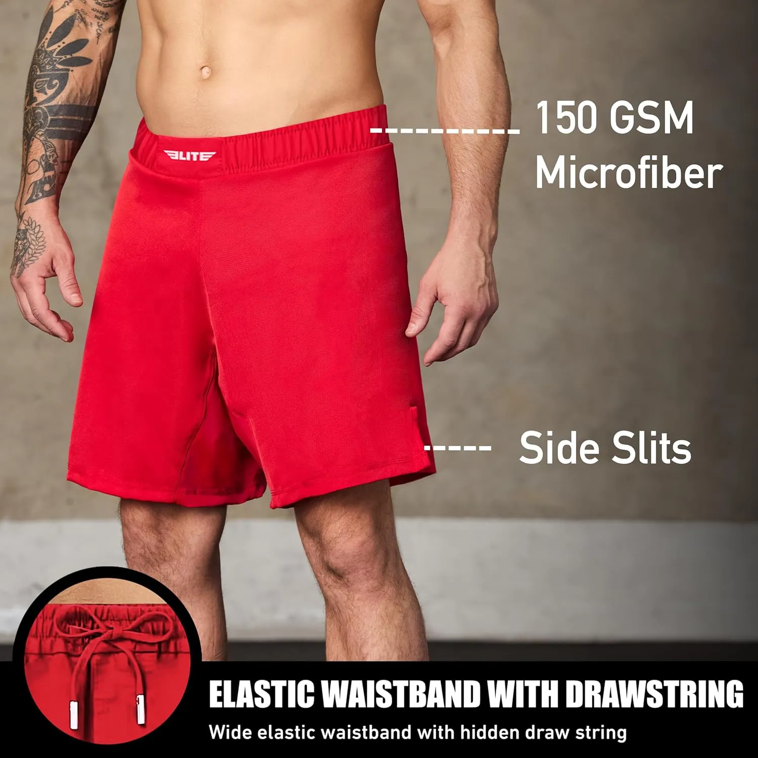BJJ Shorts for Men  MMA Fight Shorts, No Gi, Jiu Jitsu, Grappling, Boxing, Kickboxing, Cage Fighting, UFC Training Shorts