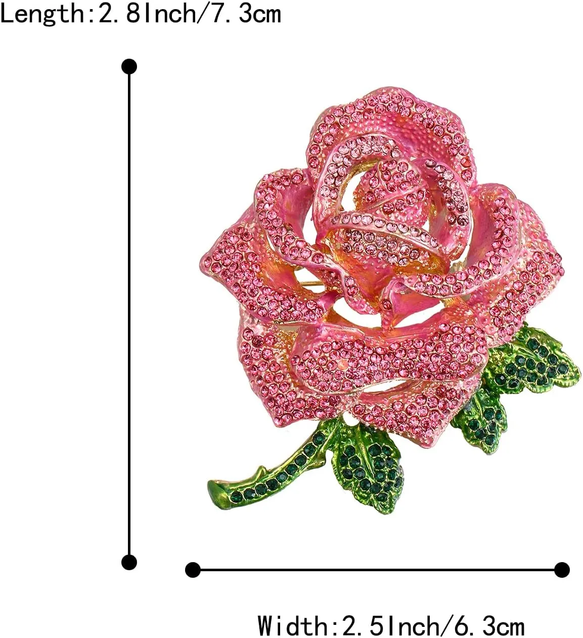 BriLove Women's Austrian Crystal Rhinestones Rose Flower Brooch Pin for Party Prom