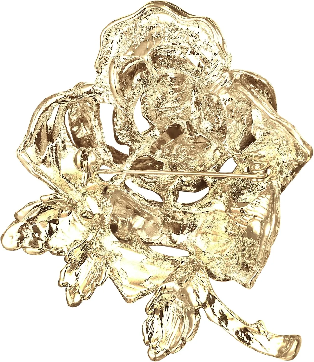 BriLove Women's Austrian Crystal Rhinestones Rose Flower Brooch Pin for Party Prom