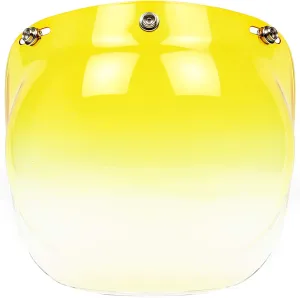 Bubble Shield Visor for 3-Snap Helmets Retro (Yellow Gradient)