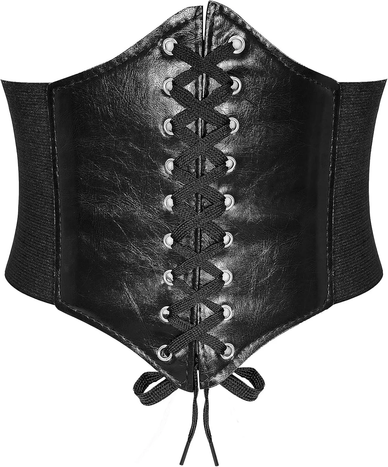 Corset Waist Belt for Women Lace-up Wide Leather Belts Elastic Tied Waspie Waist Cinchers for Dress