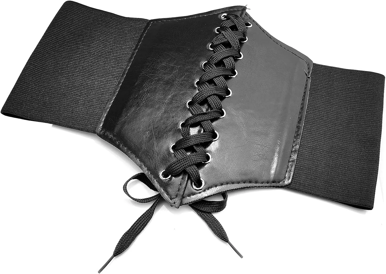 Corset Waist Belt for Women Lace-up Wide Leather Belts Elastic Tied Waspie Waist Cinchers for Dress