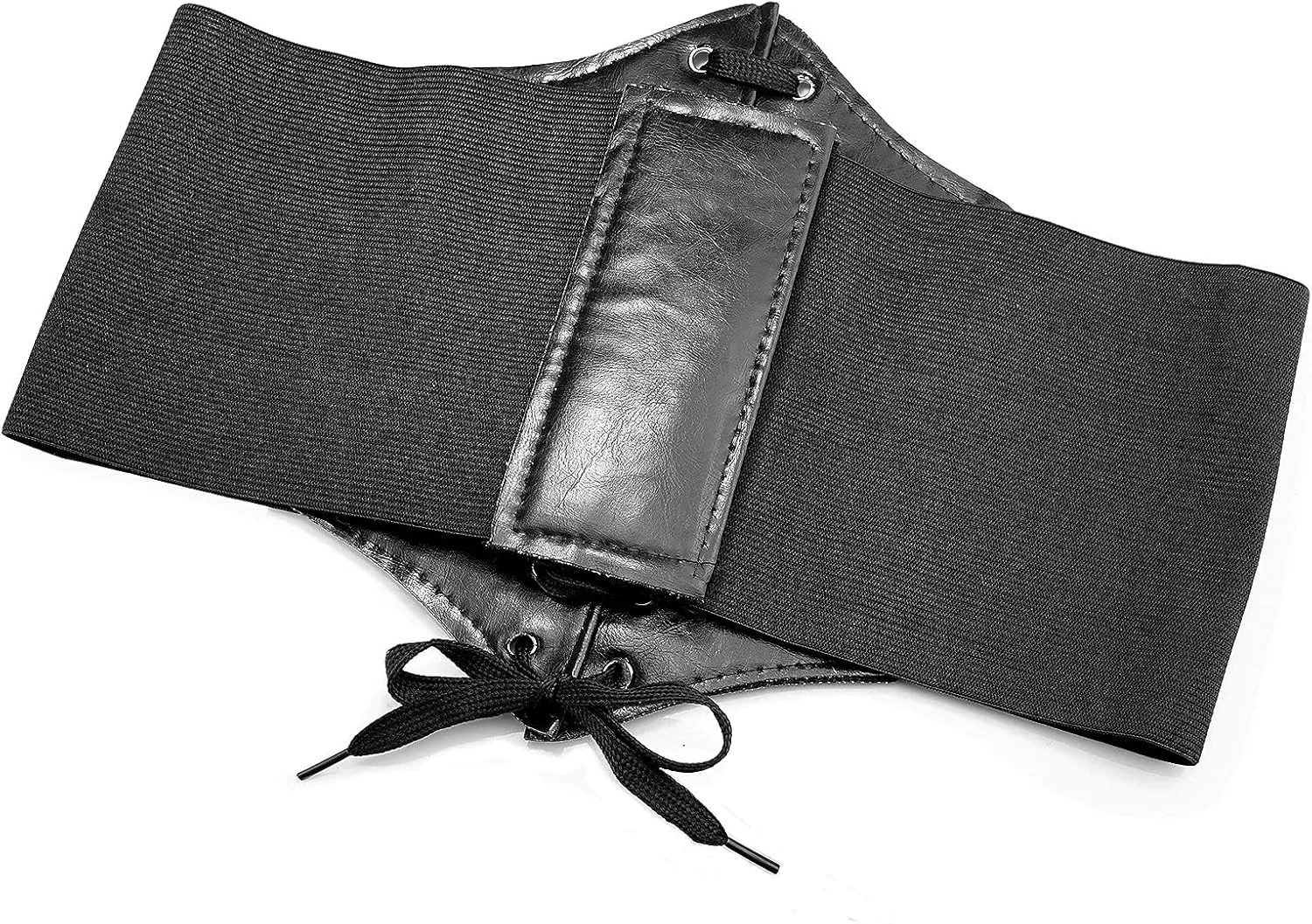 Corset Waist Belt for Women Lace-up Wide Leather Belts Elastic Tied Waspie Waist Cinchers for Dress