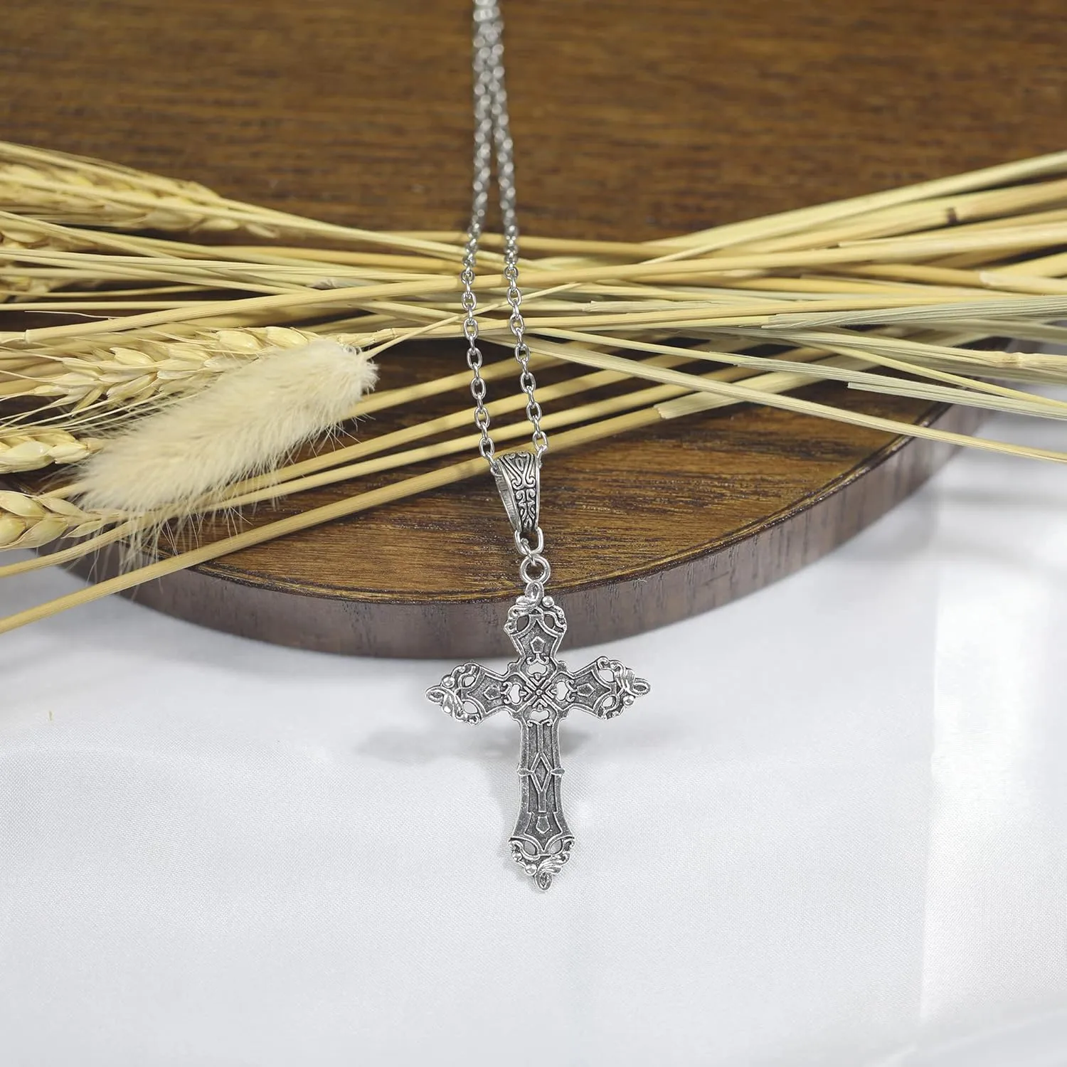 Cross Pendant Necklace Indie Punk Gothic Choker for Egirl Eboy Woman Men