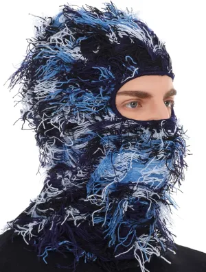 Distressed Balaclava Ski Mask, Shiesty Yeat Airsoft Custom Camo Knitted Face Mask for Men/Women
