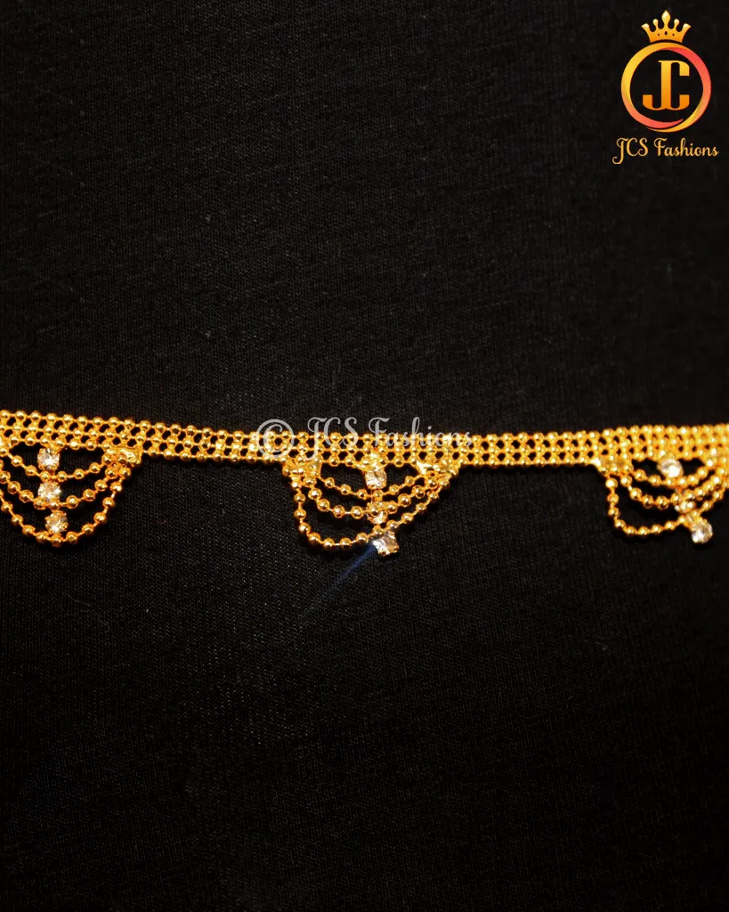 Elegant Gold-Polished Ladies Waist Chain | Stylish Accessory for Any Look