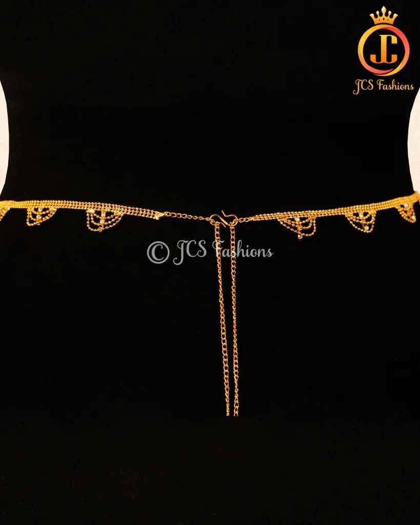Elegant Gold-Polished Ladies Waist Chain | Stylish Accessory for Any Look