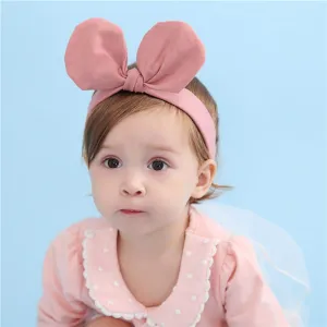 Floral Lace Hair Bow for Baby Girls Soft Stretch Headband for Newborns to Toddlers Baby Shower Birthday Hair Band 0-36 Months (Pink bow, Free)