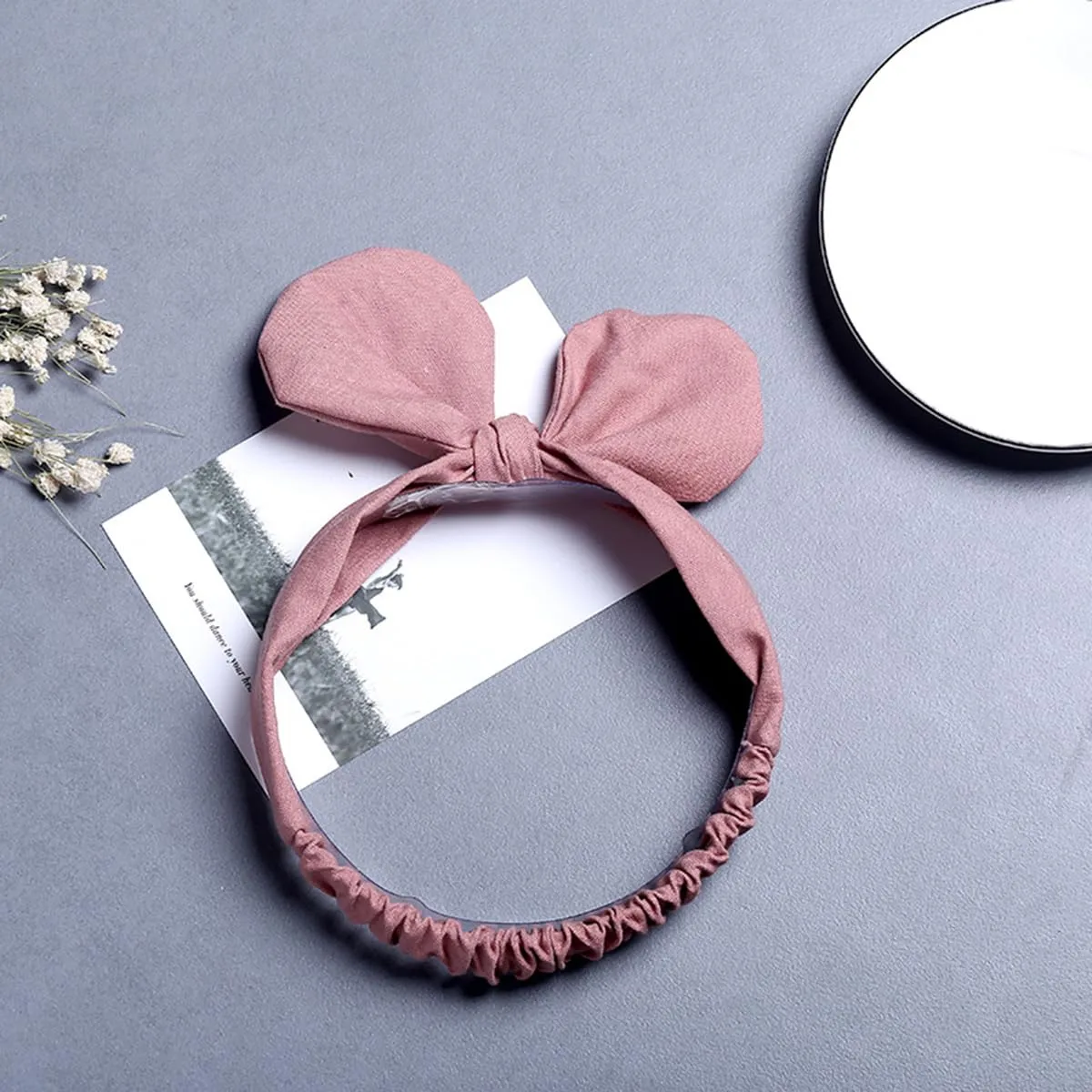 Floral Lace Hair Bow for Baby Girls Soft Stretch Headband for Newborns to Toddlers Baby Shower Birthday Hair Band 0-36 Months (Pink bow, Free)