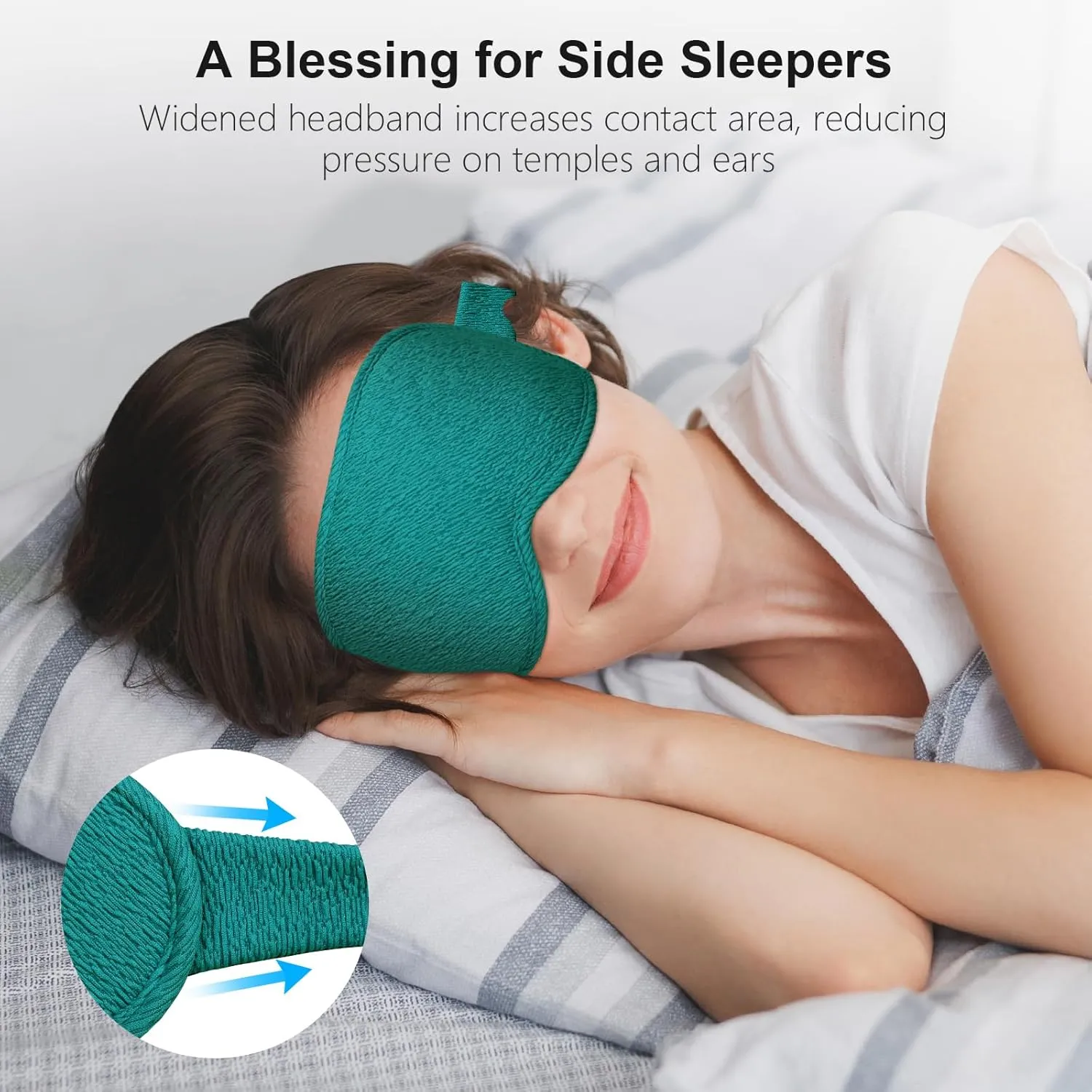 Gritin 100% Blackout Sleep Eye Mask for Women Men,Zero Eye Pressure Sleeping Mask-Ergonomic Design 3D Cutout Eye Movement and Eyelash Friendly Night Blindfold,Soft&Comfortable for Sleeping-Navy Blue