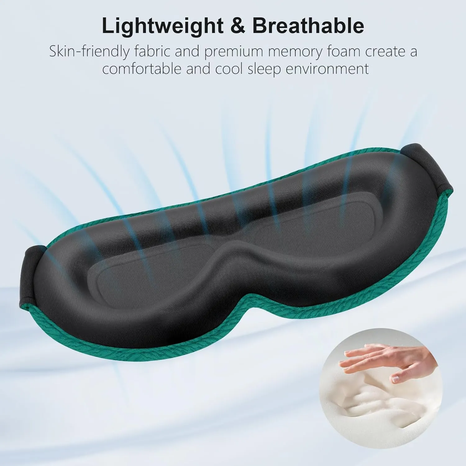 Gritin 100% Blackout Sleep Eye Mask for Women Men,Zero Eye Pressure Sleeping Mask-Ergonomic Design 3D Cutout Eye Movement and Eyelash Friendly Night Blindfold,Soft&Comfortable for Sleeping-Navy Blue