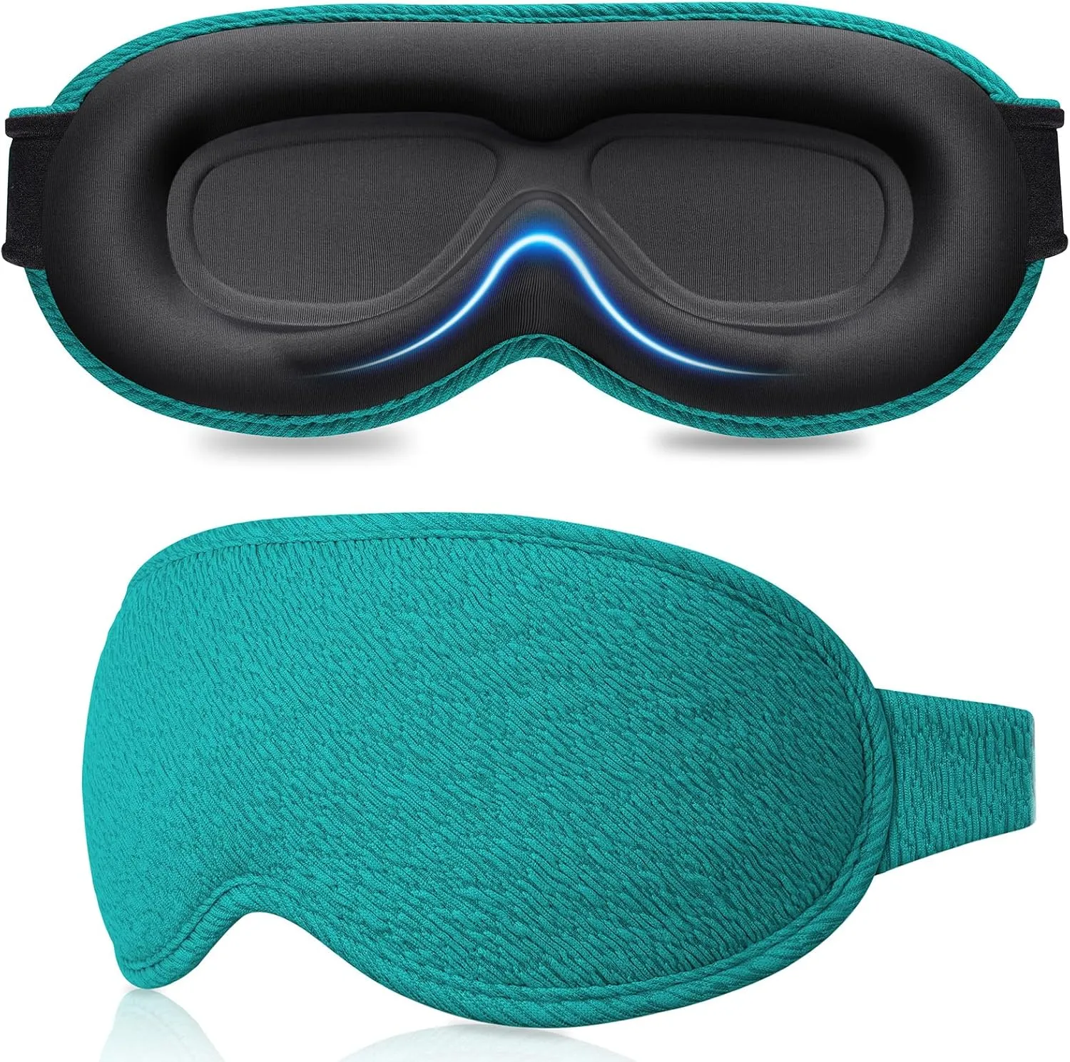Gritin 100% Blackout Sleep Eye Mask for Women Men,Zero Eye Pressure Sleeping Mask-Ergonomic Design 3D Cutout Eye Movement and Eyelash Friendly Night Blindfold,Soft&Comfortable for Sleeping-Navy Blue