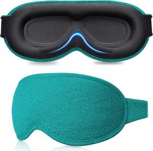 Gritin 100% Blackout Sleep Eye Mask for Women Men,Zero Eye Pressure Sleeping Mask-Ergonomic Design 3D Cutout Eye Movement and Eyelash Friendly Night Blindfold,Soft&Comfortable for Sleeping-Navy Blue