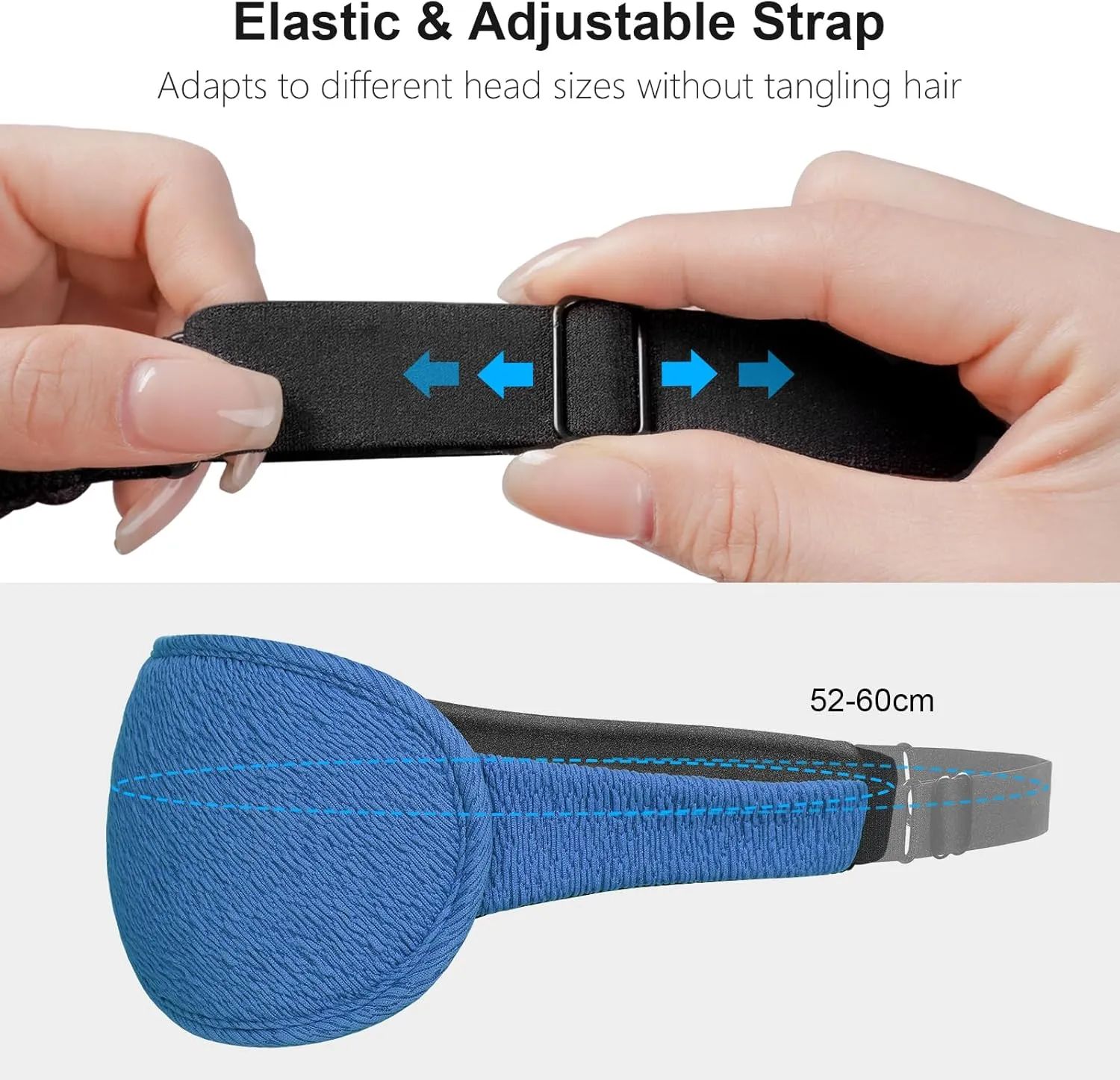 Gritin 100%Blackout Sleep Eye Mask for Women Men,Zero Eye Pressure Sleeping Mask-Ergonomic Design 3D Cutout Eye Movement and Eyelash Friendly Night Blindfold,Soft&Comfortable for Sleeping-Pacific Blue