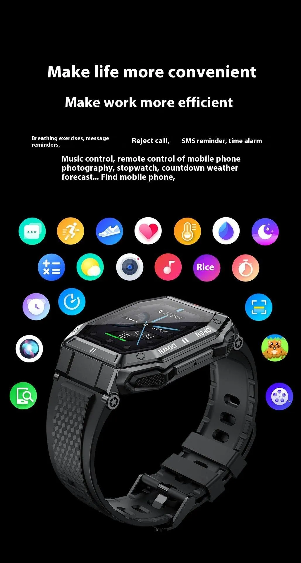 Herren uhren Sport Smartwatch Bluetooth Damen Armbanduhr Smartwatch mit Anruf