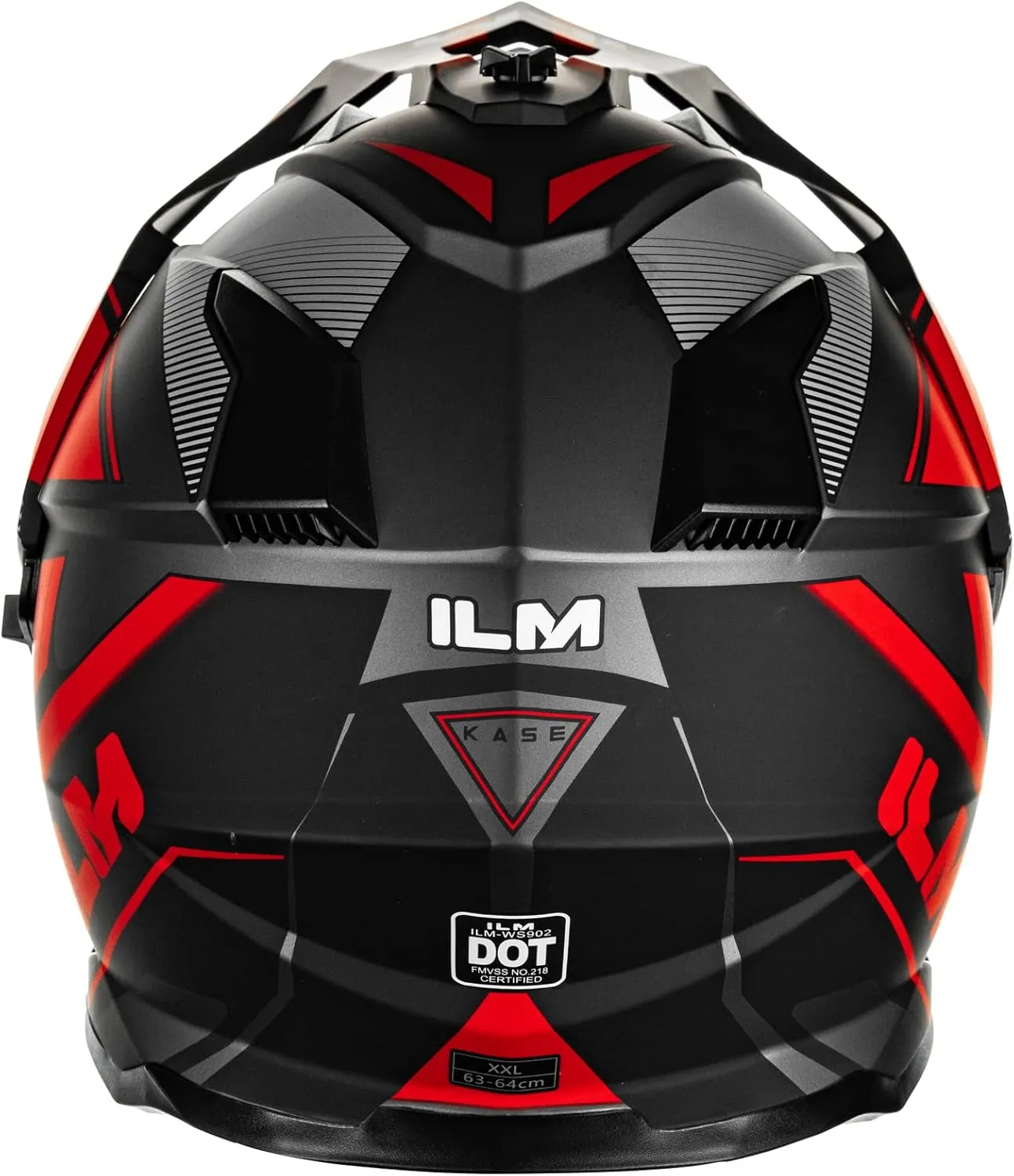 ILM Dual Sport Adventure Motorcycle Helmet with Pinlock Compatible Sun Visor Snowmobile ATV Dirt Bike Off Road Casco Model WS902 RedBlack Medium
