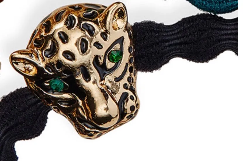 Jaguar Head Crystal Bling Bangle Band | Black
