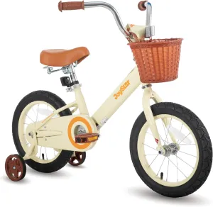 JOYSTAR Vintage Kids Bike with Training Wheels & Basket, 12 14 16 20 24 Inch Girls Bike for 2-14 Years Old, Multiple Colors