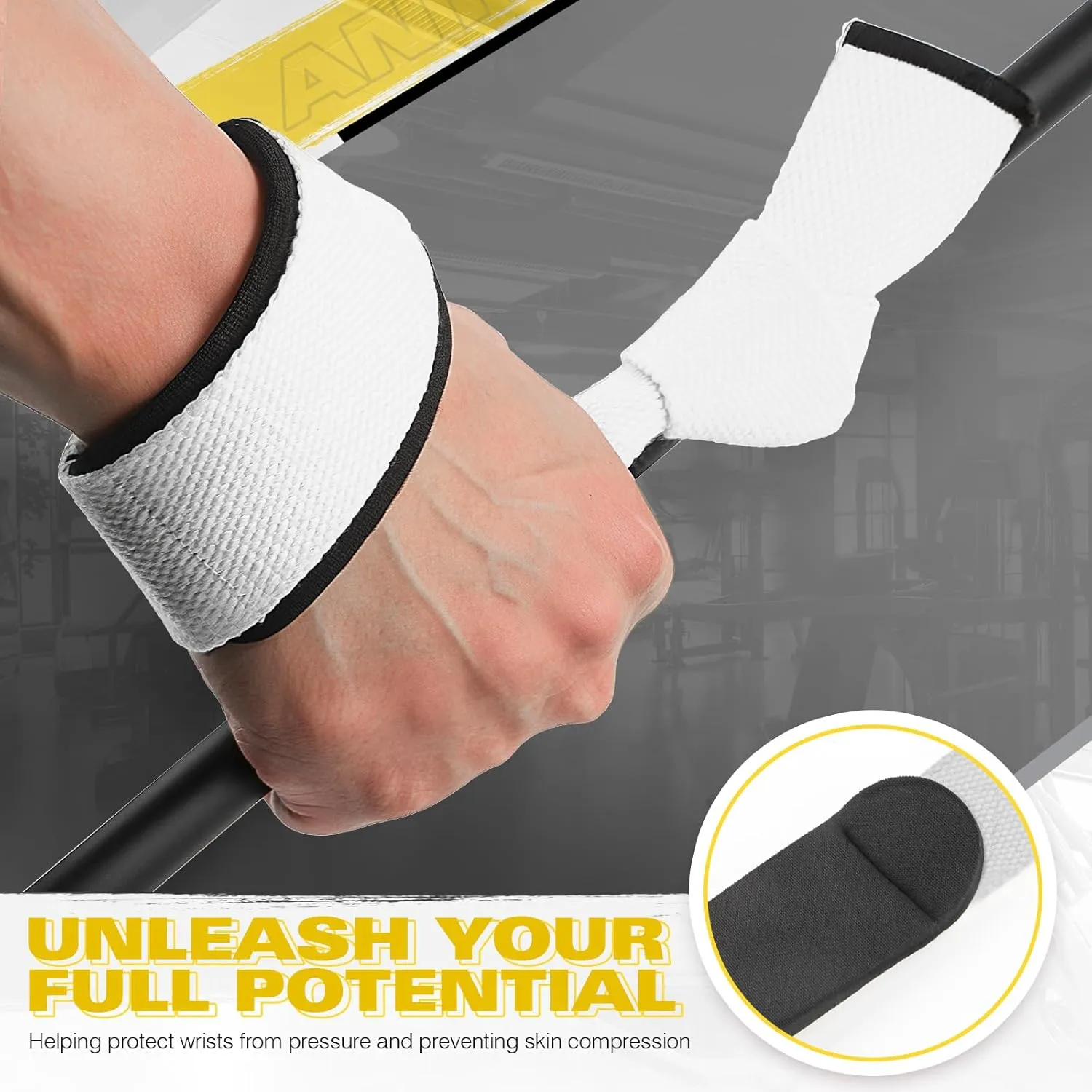 Lifting Wrist Straps for Weightlifting, Deadlift Straps for Strength Training, Grips Weight Workout Straps Gym for Men