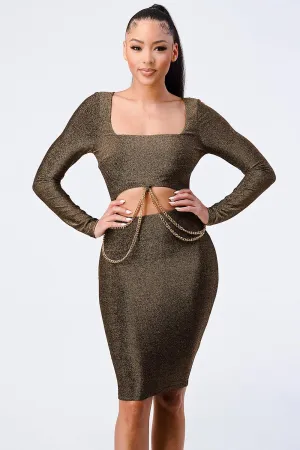Luxe Waist Gold Chain Cut-out Detail