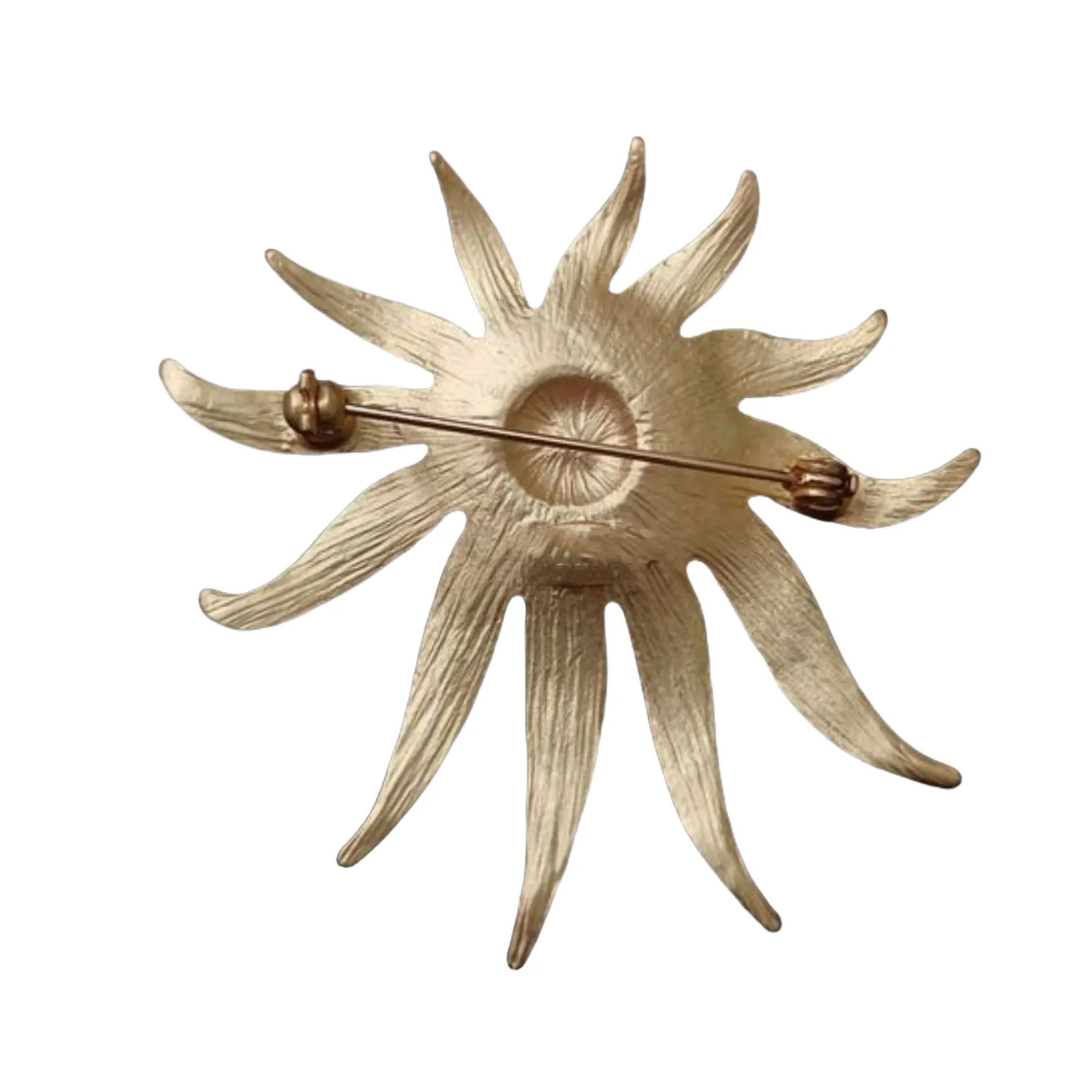 Minimalist Style Gold Texture Imitated Pearl Flower Brooch Pin Classy Jewelry