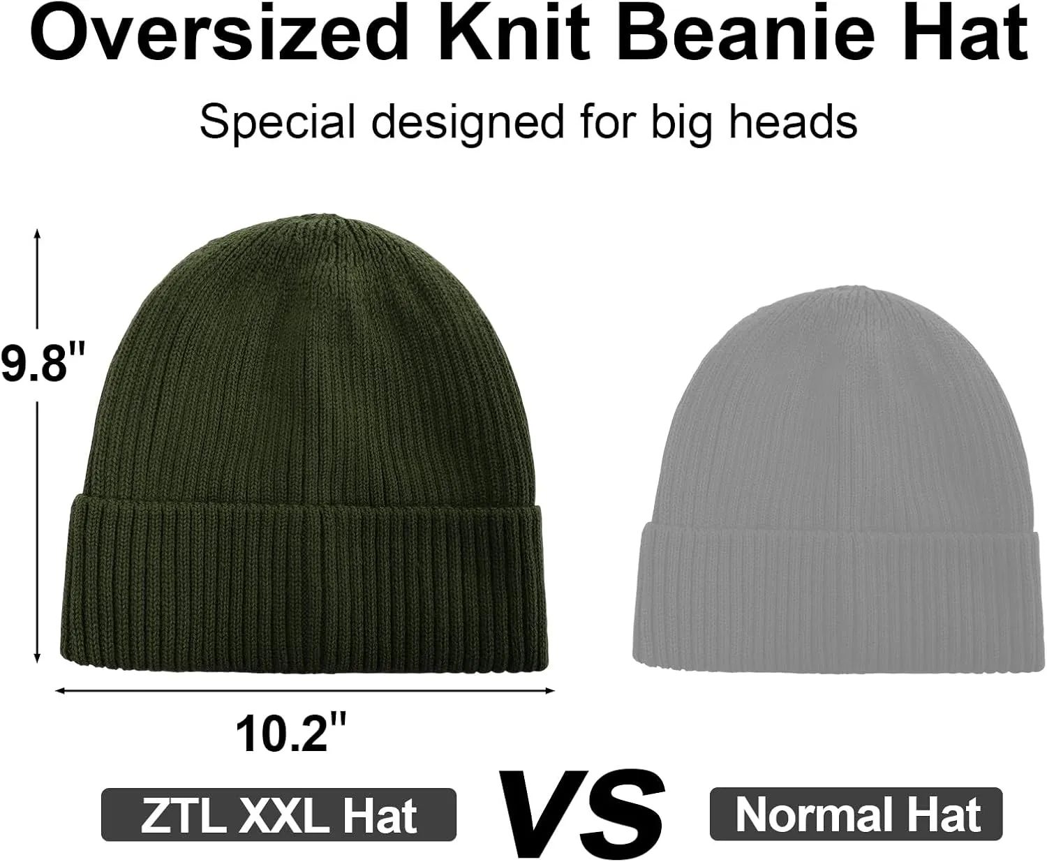 M/L/XL/XXL Waterproof Merino Wool Beanie for Men Women, Warm Fleece Lined Rainproof Windproof Winter Hat for All Weather