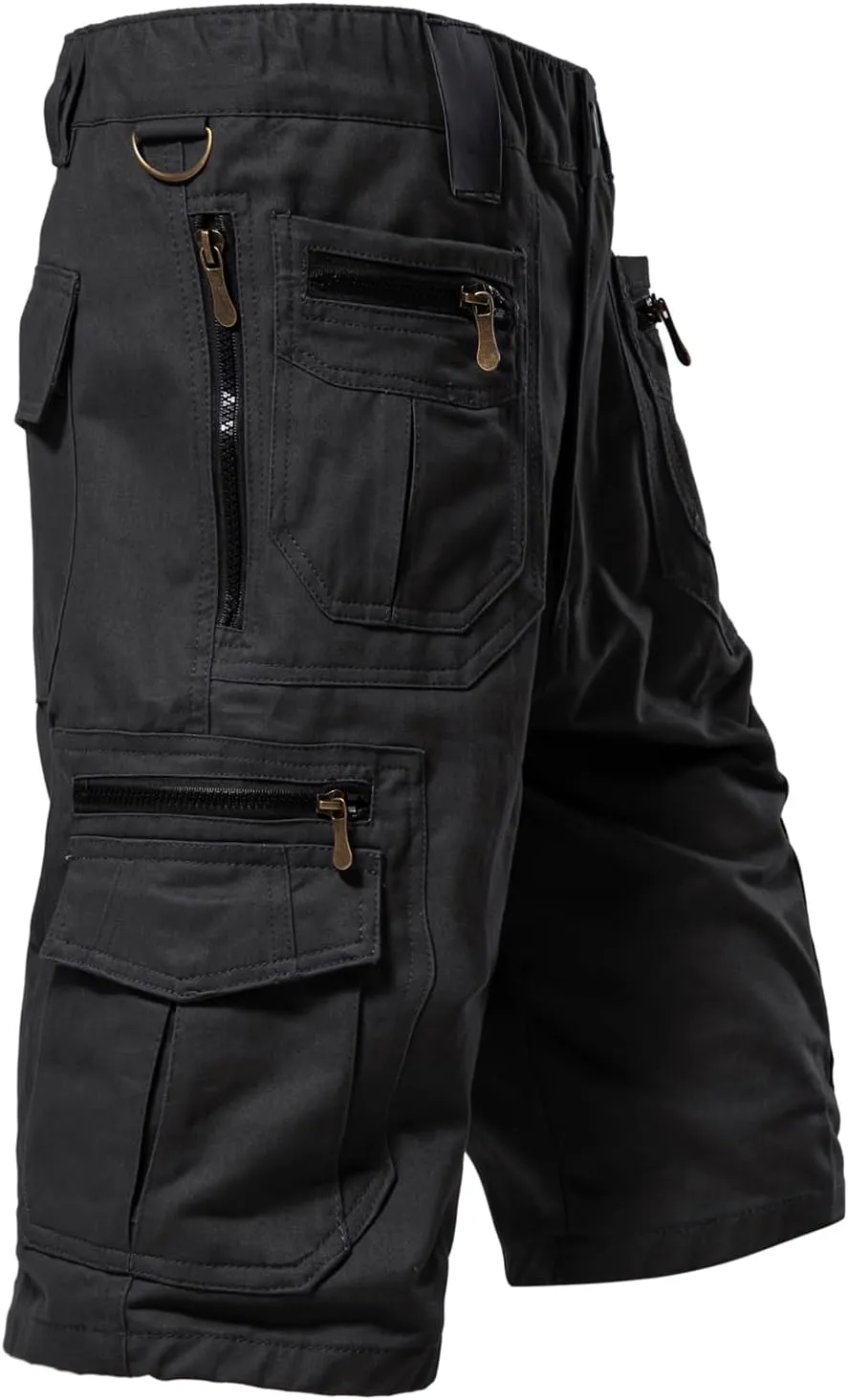 Mylldey Mens Cargo Shorts 12 Pockets Hiking Shorts Regular Fit Men Elastic Waist Cotton Cargo Shorts