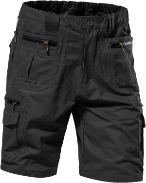 Mylldey Mens Cargo Shorts 12 Pockets Hiking Shorts Regular Fit Men Elastic Waist Cotton Cargo Shorts