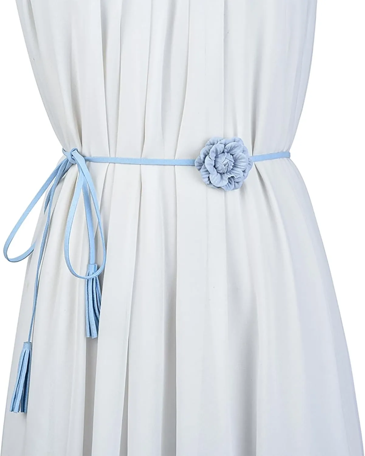 NIDMIDO Women Braided Waist Belt Bohemian Woven Waist Rope Flower Tassels Waist Accessories for Dress