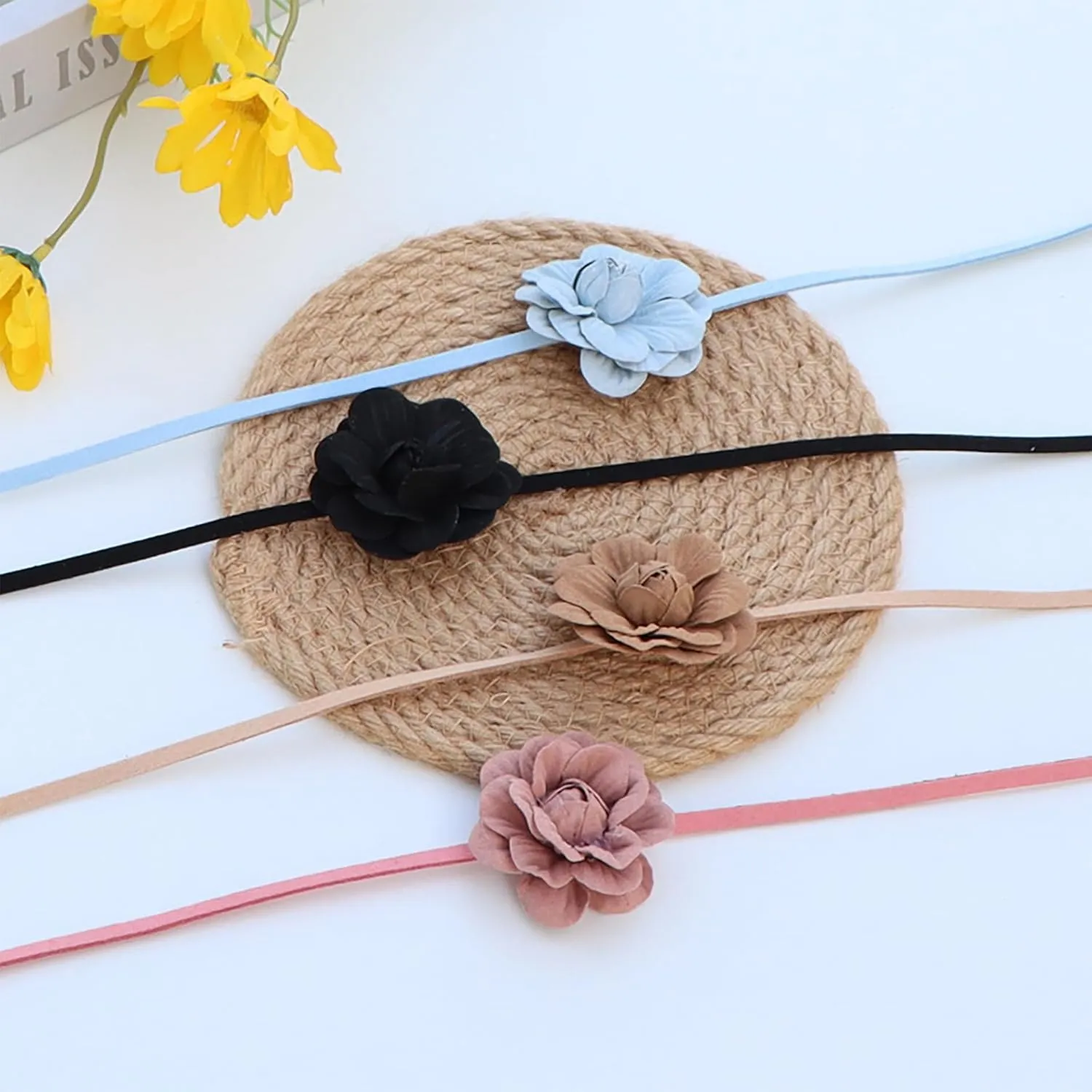 NIDMIDO Women Braided Waist Belt Bohemian Woven Waist Rope Flower Tassels Waist Accessories for Dress