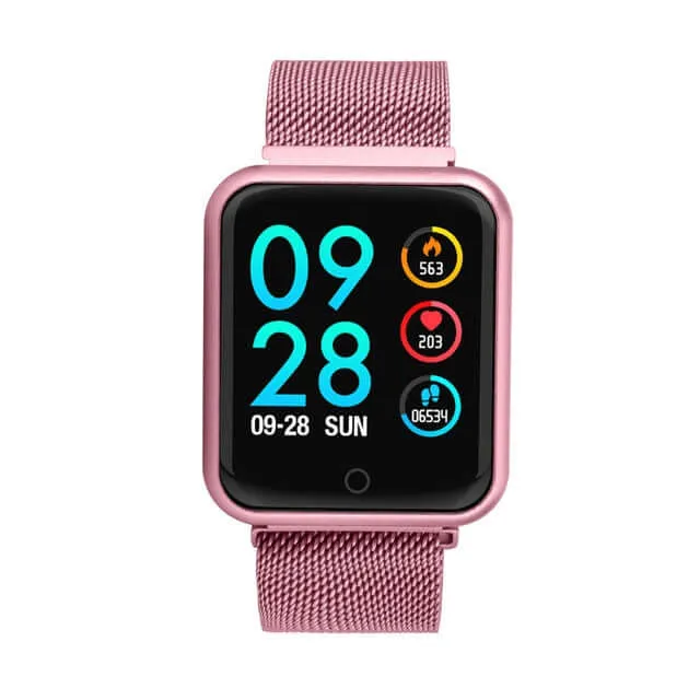P68 Fitness Smartwatch with Heart Rate and Blood Pressure Monitoring for Xiaomi and Huawei Devices