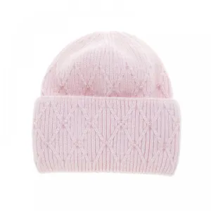 Park Lane Beanie Hat with Rhinestones Pink