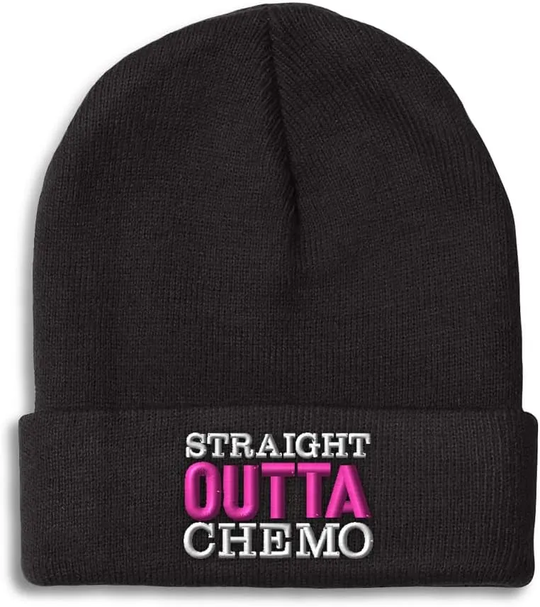 Speedy Pros Beanies for Men Straight Outta Chemo Skull Cap Winter Hats for Women Acrylic 1 Size
