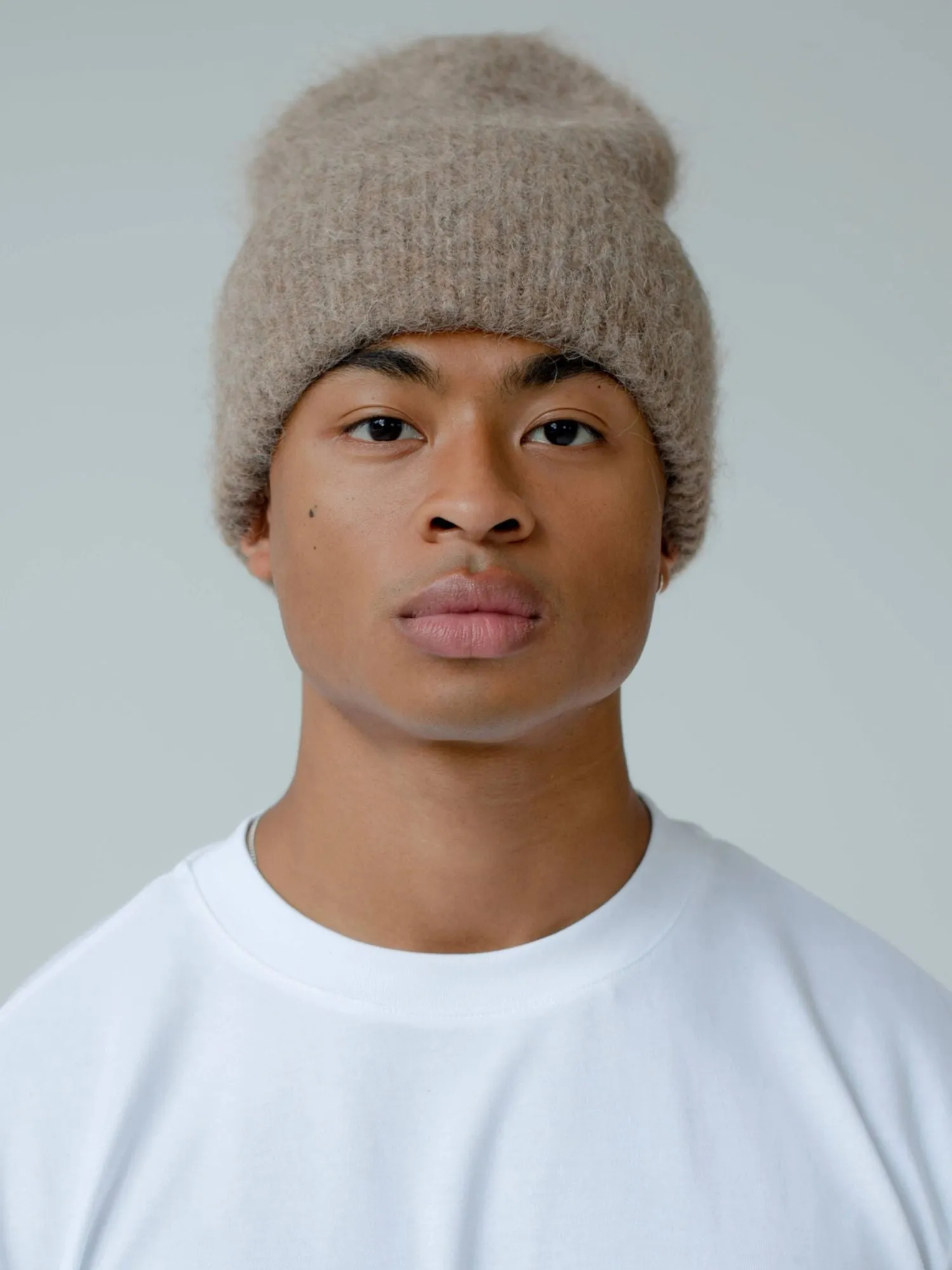 The Alpaca Wool Beanie (Beige Brown)